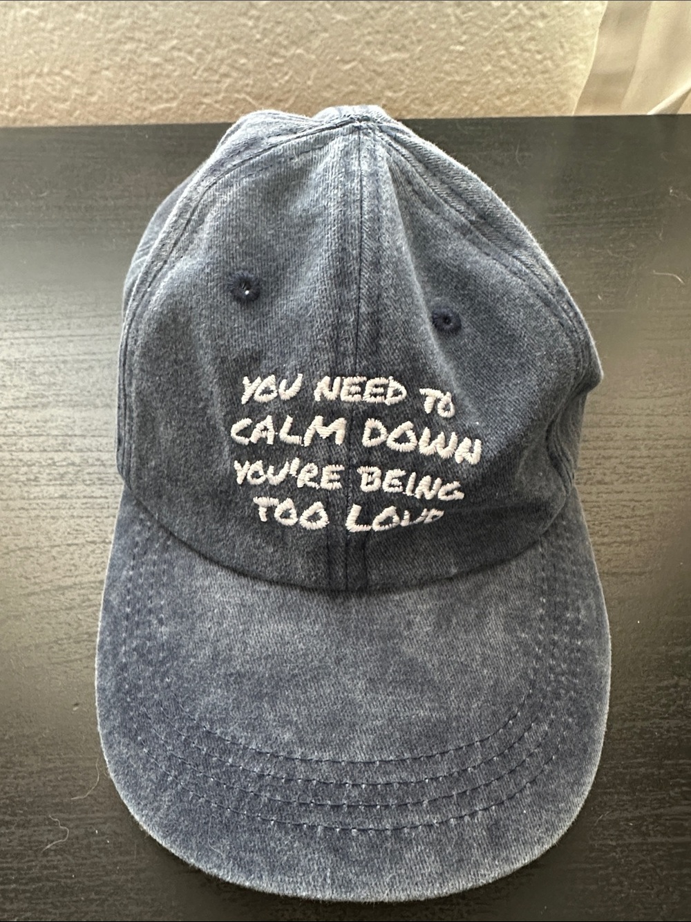 Navy Blue Cotton Baseball Cap with Taylor Swift Lyrics